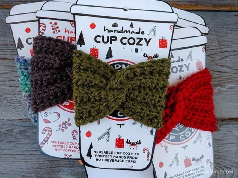 Crochet Pattern / Easy Twisted Cup Cozy Drink Sleeve coffee sleeve / Kenzie Cup Cozy Pattern PDF image 5