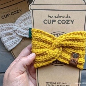 Crochet Pattern / Easy Twisted Cup Cozy Drink Sleeve coffee sleeve / Kenzie Cup Cozy Pattern PDF image 3
