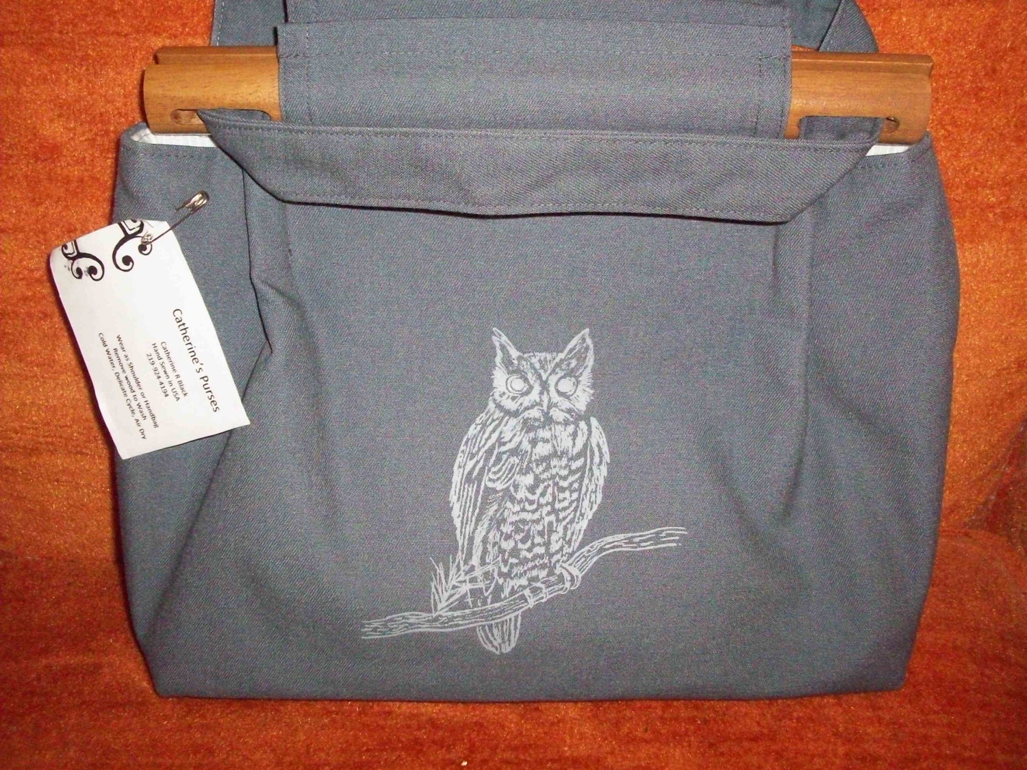 Owl in Pine Tree on Grey