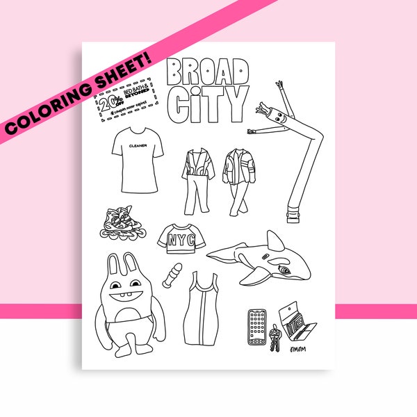 Broad City Downloadable Coloring Page | Adult Coloring Sheet, Printable Instant Download