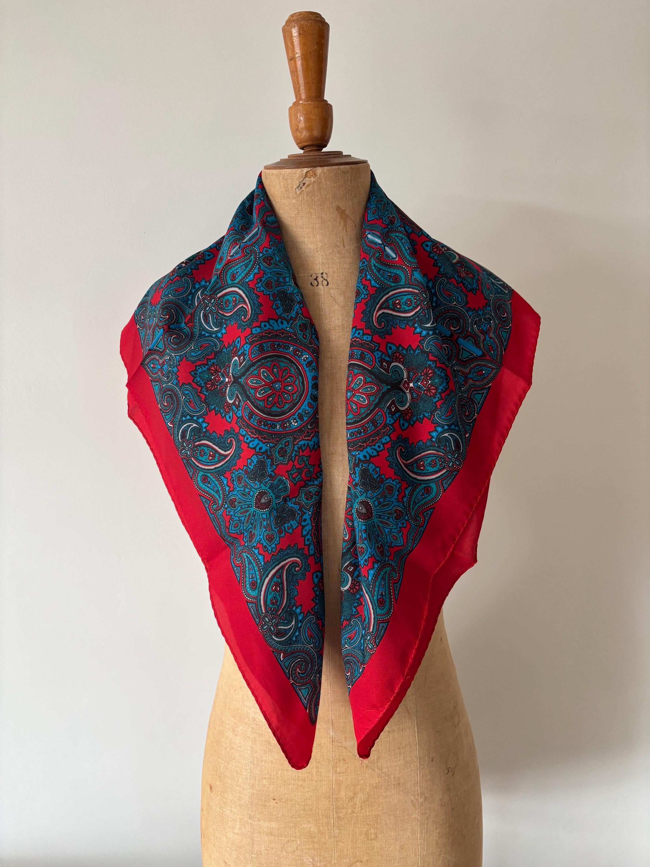 Vintage Laura Borghese Italian Large Square Scarf / Head Scarf - Etsy