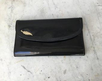 Vintage Black  Patent Leather Evening Bag / Purse