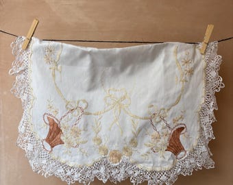 Antique Hand Stitched Embroidered Lingerie Case With Stunning Lace