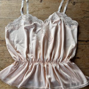 Vintage Peachy Pink Lace  Camisole