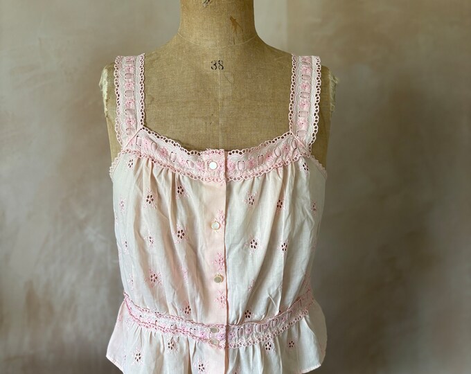 Vintage pink sequin camisole top