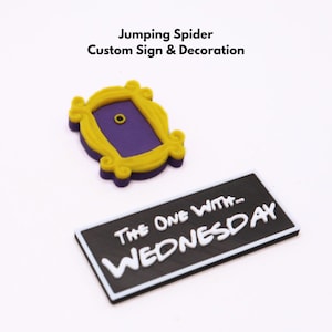 Decorazione personalizzata con insegna e cornice a tema Jumping Spiders / Friends, sitcom degli anni '90.