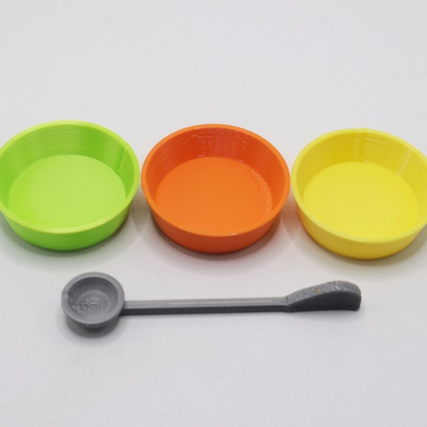 Gecko Food Bowls & Spoon/Stirrer Kit | Choice Of Colours | 3D Printed