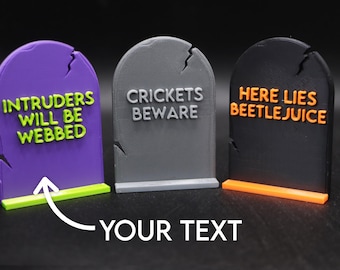 Custom Headstone Spooky Sign | Jumping Spiders, Reptiles, Arachnids, Amphibians & More