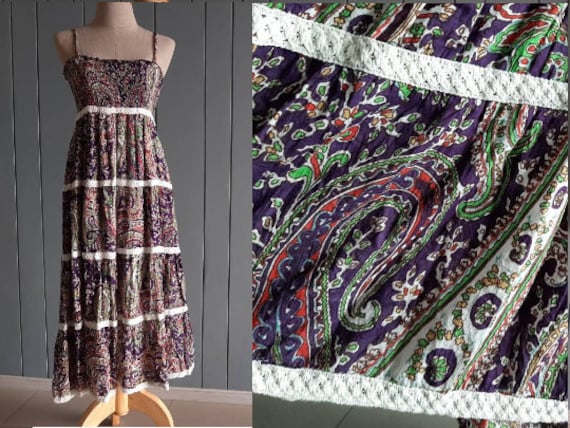 S - M Bohemian Sundress - Hippie Cotton Gauze Summ