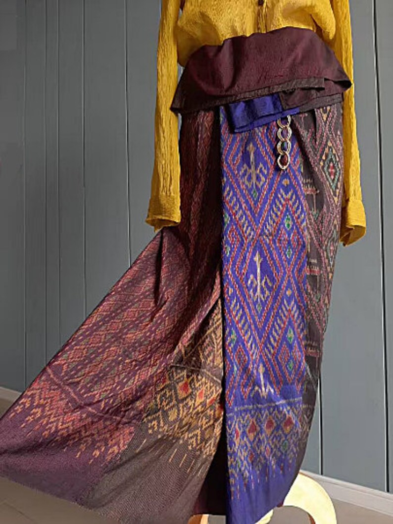 free-size-silk-sarong-vintage-thai-ikat-silk-sarong-pure-silk-wrap