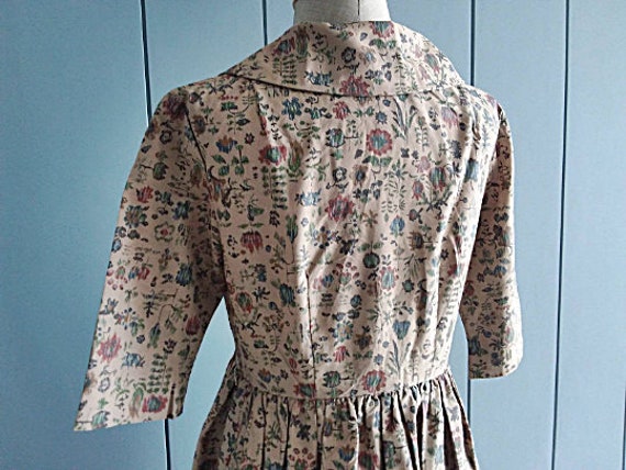 M - 70s Floral Garden Day Dress - Summer Cotton D… - image 5