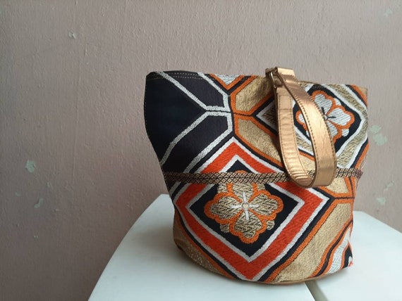 Japanese Kimono Bucket Bag - Fabric Party Purse Ba