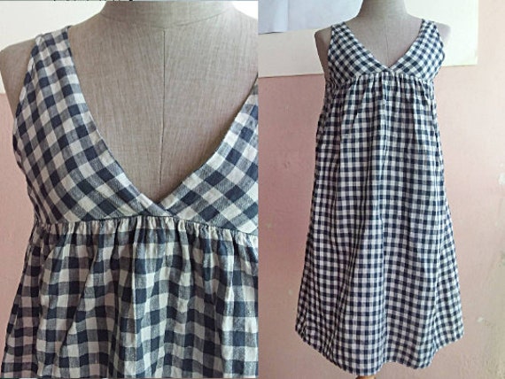 gingham linen dress