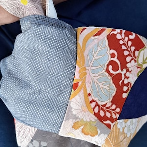 Japanischer Knoten Tasche - Stoff Party Geldbörse Tasche - Vintage Kimono Stofftasche - Zwei Seiten