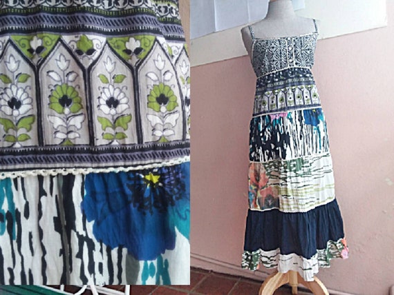 S - Bohemian Indian Cotton Guaze Maxi Dress - Hipp