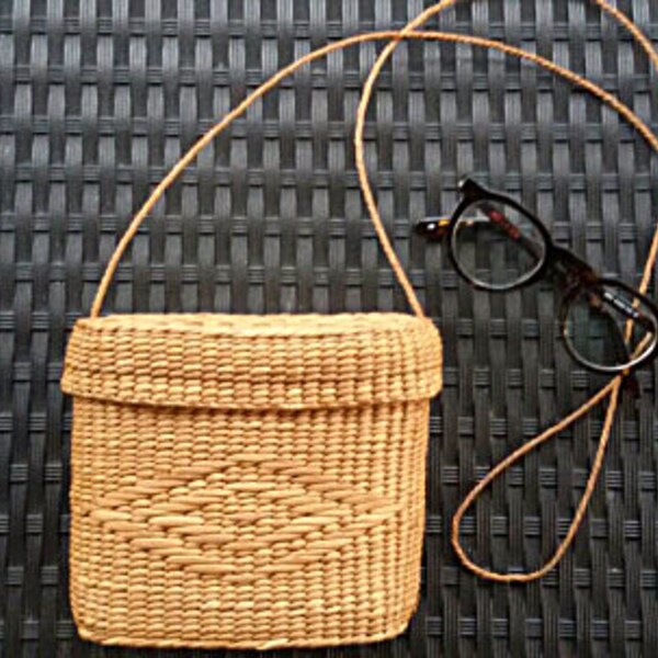 Reserved for Littlegreenvalley - Vintage Straw Basket Shoulder Bag - Handwoven Handbag Box Bag