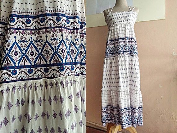 cotton bandeau maxi dress