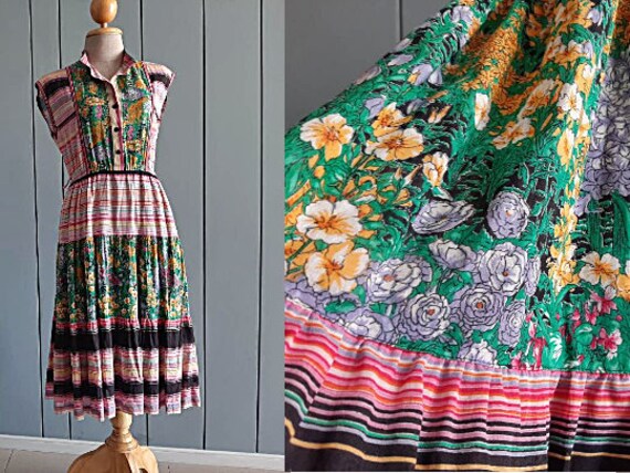 RetroTheory - S- 80s Spring Summer Day Dress - Flo