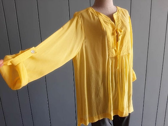 XL Plus Size Chiffon Blouse 90s Summer 