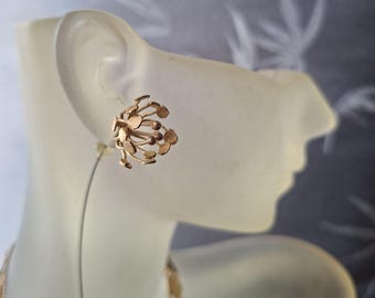 18K Gold Plated Sterling Silver Floral Earrings – Minimalist Thai Craftsmanship