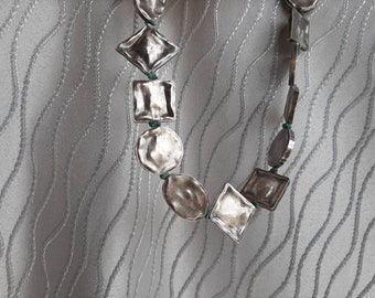 Vintage Silver Necklace Thai Sterling Silver Beads Modernist Jewelry  FREE SHIPPING with tracking number
