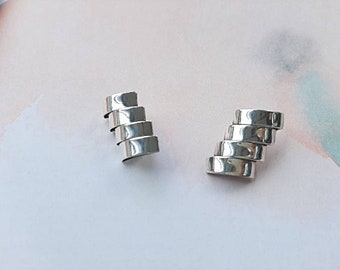 Sterling Silver Earrings -  Modernist Clip-on Earrings - 925 Silver Sterling Mexico