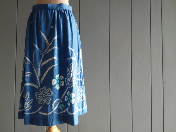 S #RetroTheory - 80s Indigo Tie Dyed Skirt - Shib… - image 1