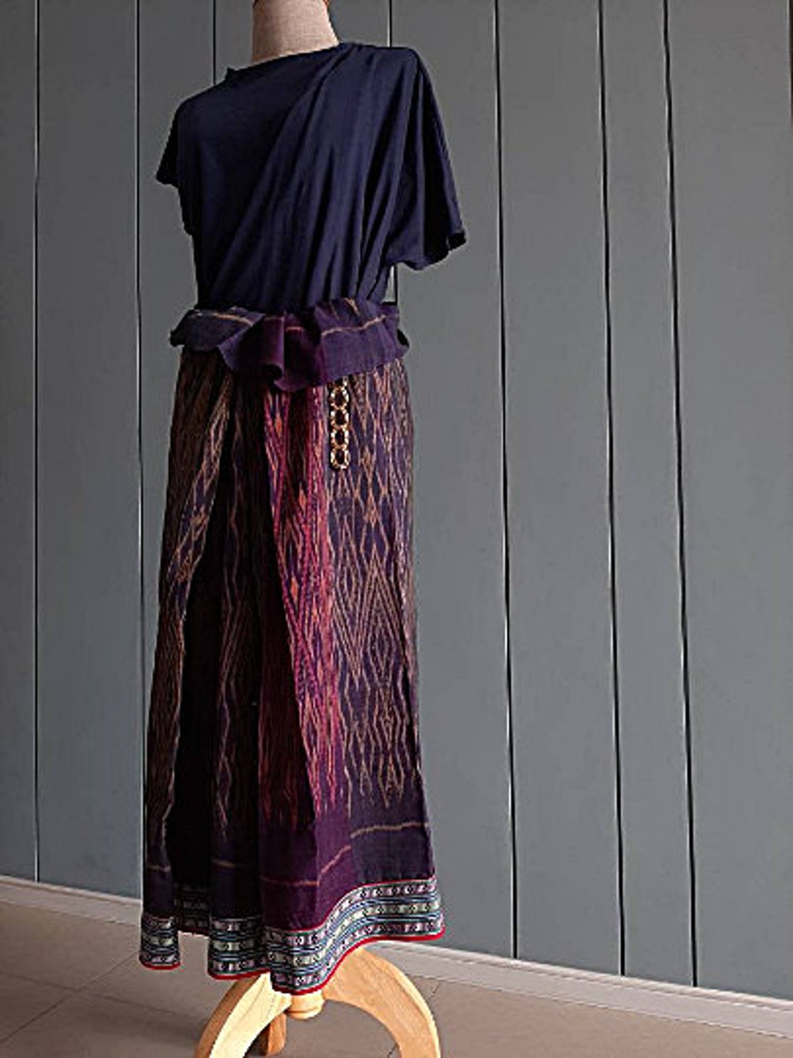 Rare Vintage Thai Silk Sarong Pure Ikat Silk Wrap Etsy