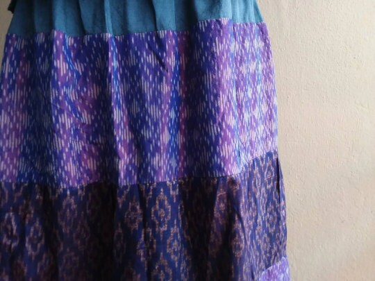 Vintage Long Silk Skirt Thai Silk Maxi Festival Skirt - Etsy