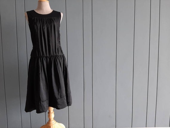 S - Little Black Cocktail Dress - Black Drape Dres