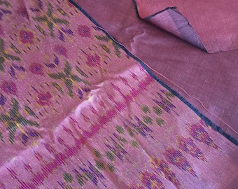 thai silk dress fabric Green & Gold Thai Silk Damask Traditional Fabric For Wedding Skirt Dress 40"x72"