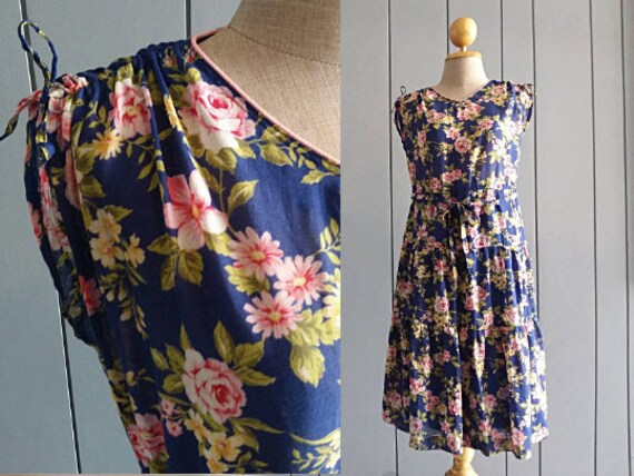 RetroTheory - S - 90s Vintage Floral Dress - Summe