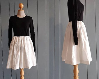 S - M - Minimalist White Skirt - 90 Mini White Skirt - Japanese Vintage