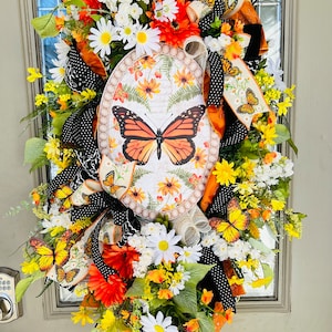 Schmetterlingskranz, Türkranz, Frühlingskranz, Alltagskranz, Türschmuck, Hochzeitsgeschenk, Einweihungsgeschenk, Lehrergeschenk, Kirche