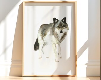 狼の色鉛筆画 縦プリント - Etsy 日本