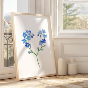 Forget me not Art Print forget-me-nots flower Watercolor Painting blue flowers decoration wall art love gift wedding print sympathy art gift