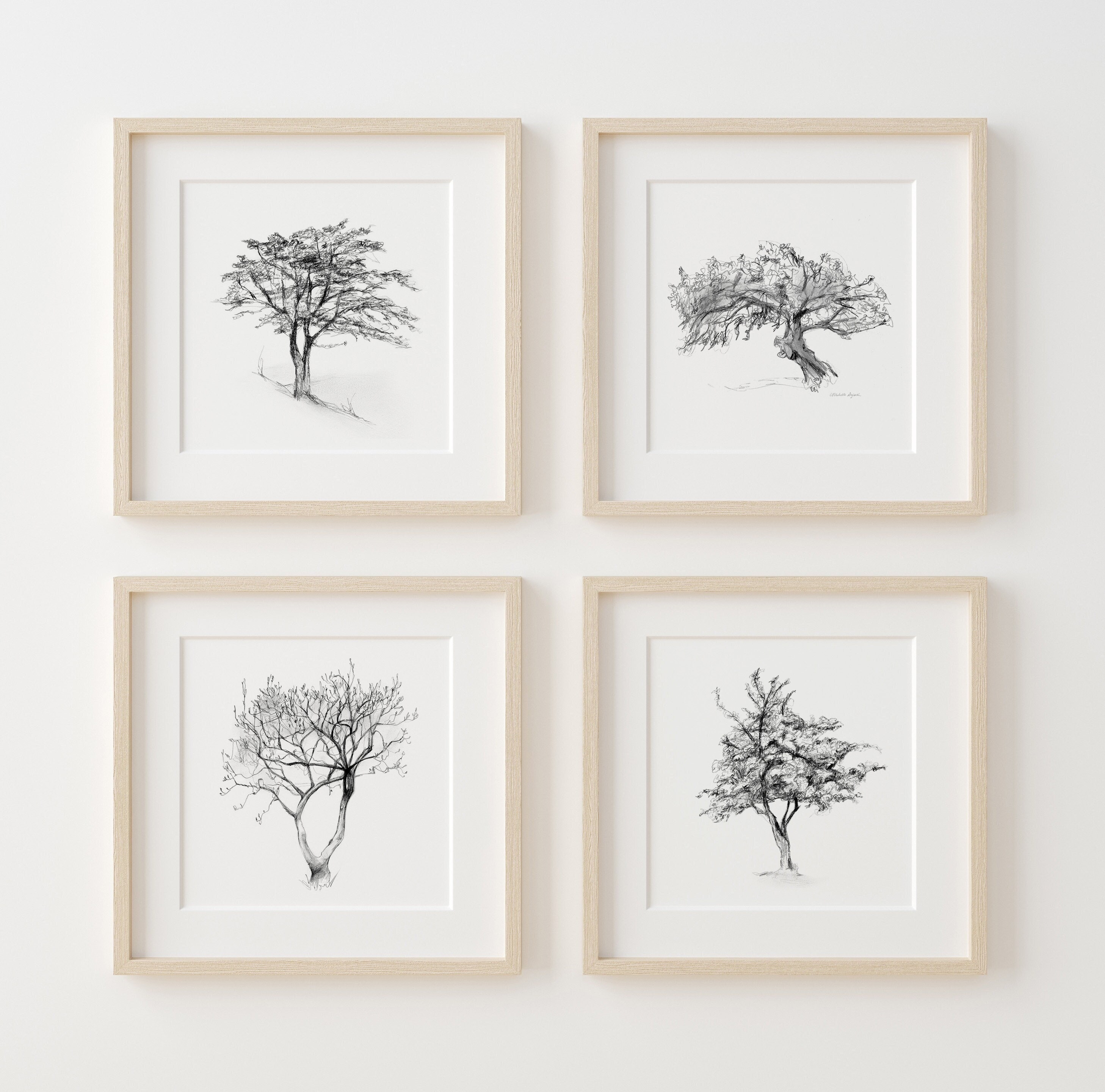 Baum Wand Kunst 4er Set Baum Zeichnungen Kunstdruck Kork Eiche Baum  Magnolie Zen Zeichnung Bäume Skizze Bleistiftzeichnung grau Dekoration Baum  - Etsy Österreich, image size:2915x2880