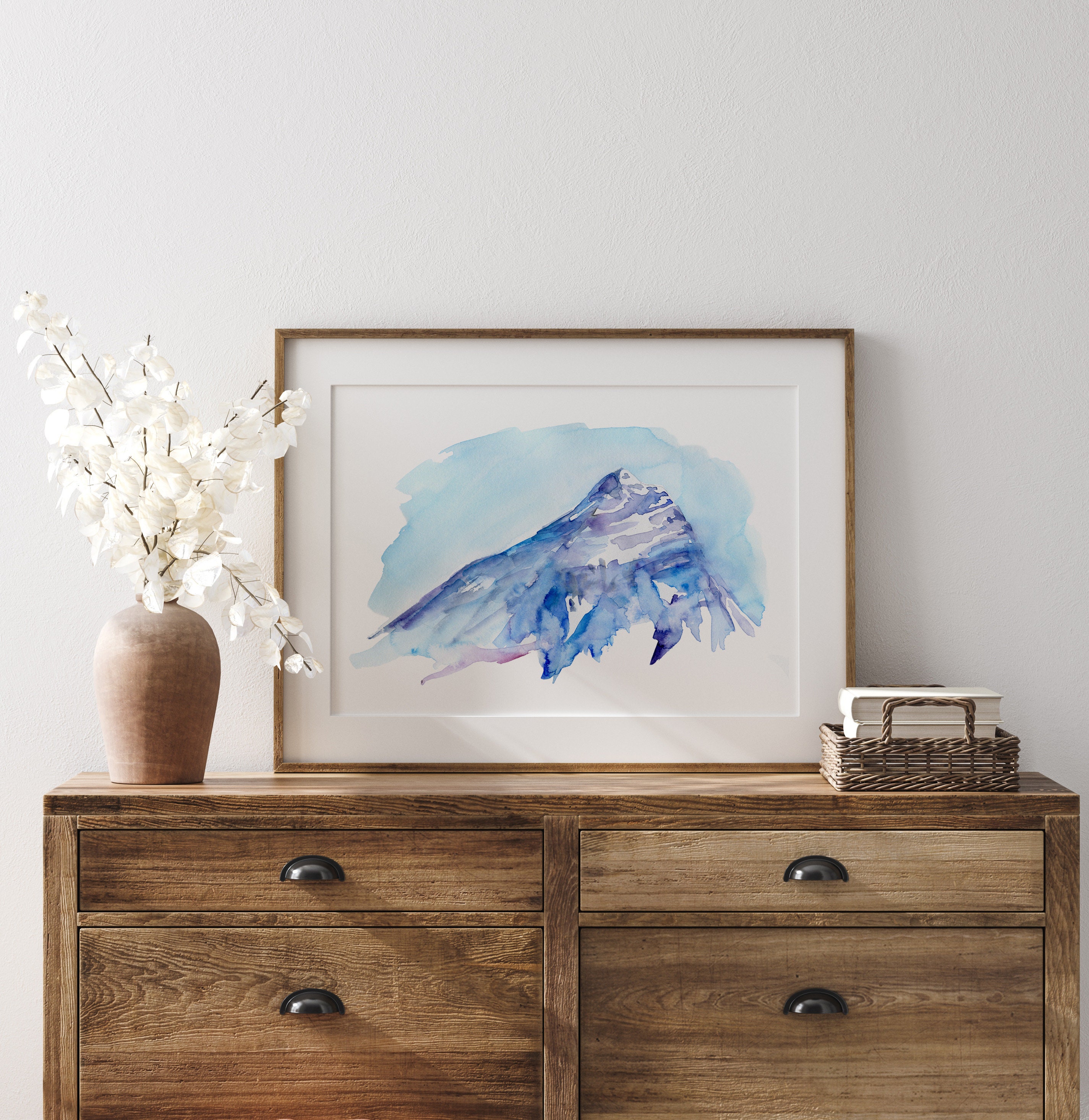 エベレストの水彩画アートプリント、ヒマラヤの風景画 - Etsy 日本