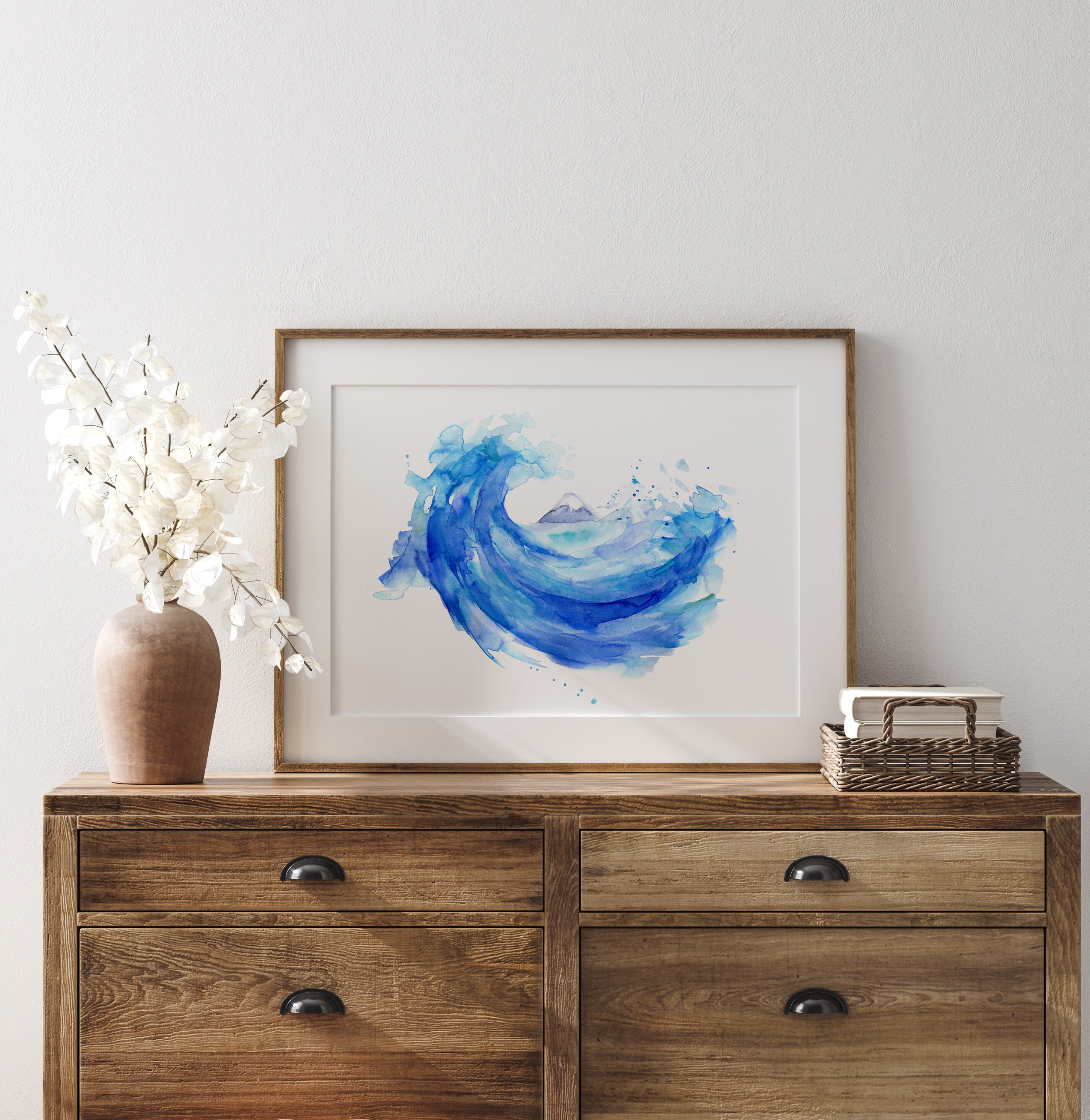 北斎の波の水彩画、富士山の日本美術 - Etsy 日本