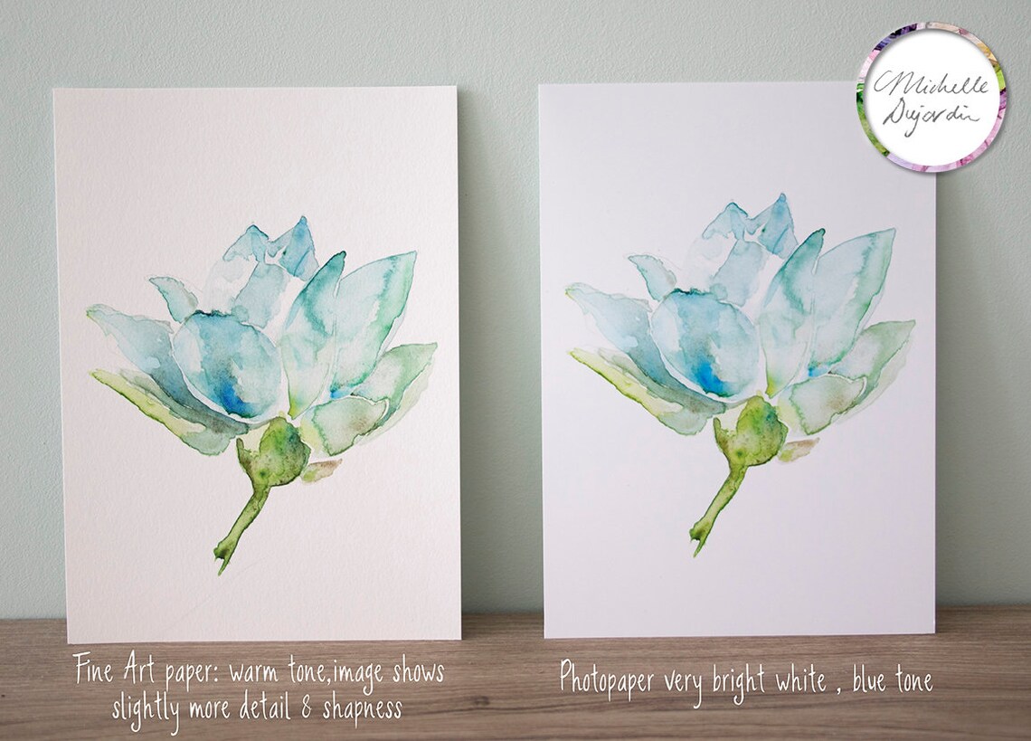 Lotus Flower Watercolor Art Prints, Floral Set of 3 Teal Blue - Etsy