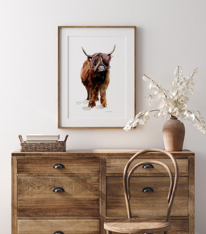 highlander cattle bull art print