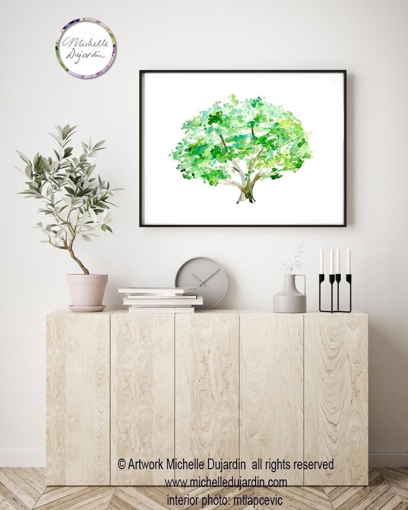 Bodhi Tree Art Bodhi Tree Watercolor Painting Print Tree Etsy