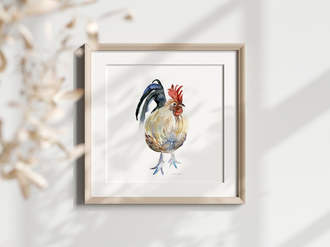 Impression d'art coq gaulois, décoration de coq, peinture