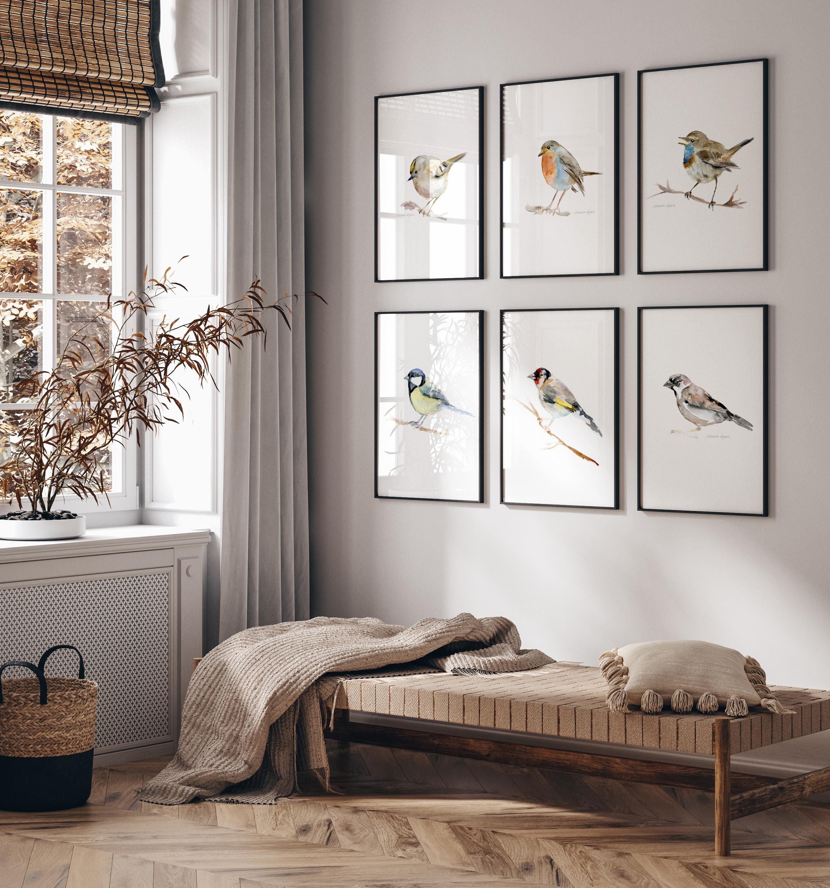 Watercolor Garden Birds Art Prints, Set of 6 - Etsy