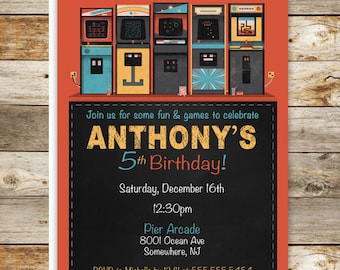 Arcade/Gaming Party Invite - Digital File - PRINT IT YOURSELF