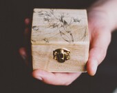 Rustic style engagement ring box "Be Mine" - Wedding box, wooden box, engagement, wedding ring box, ring box, proposal ring box, floral box