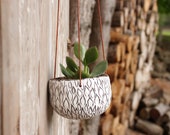 Hanging Planter, Ceramic Planter, Stoneware Pottery, White Planter, Succulent Planter, Cactus Planter, White Vase, Handmade Planter, Plants