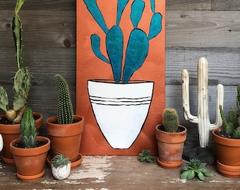 Copper, Copper Painting, Cactus Painting, Original Painting, Southwest Decor, Desert Plants, Desert Decor, Cacti, Nature Paintings, Plants