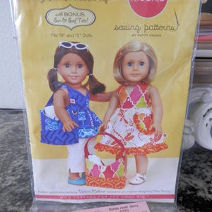 Modkid Mini Naomi Dolly-großes Sommerkleid und Top Tote Schnittmuster 18 "und 15" Puppe Nähen Handwerk Puppenherstellung Versandkostenfrei US