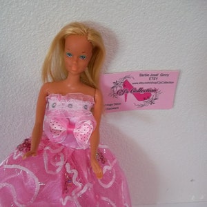 Malibu Barbie 1971 #1067 by Mattel Korea Redressed in &quot;Pretty Pink Gown&quot; Sunset Malibu Barbie Stacey Face Francie&#39;s Cousin